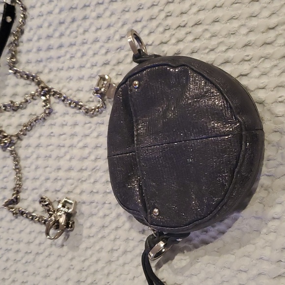 NWT! JUNIOR DRAKE NANO MINI CROSSBODY BOYSENBERRY STUDDED BAG METALLIC P… - Picture 5 of 7